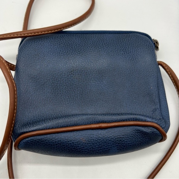 Vintage Liz Claiborne Navy Blue & Brown Mini Crossbody Purse - Picture 3 of 7